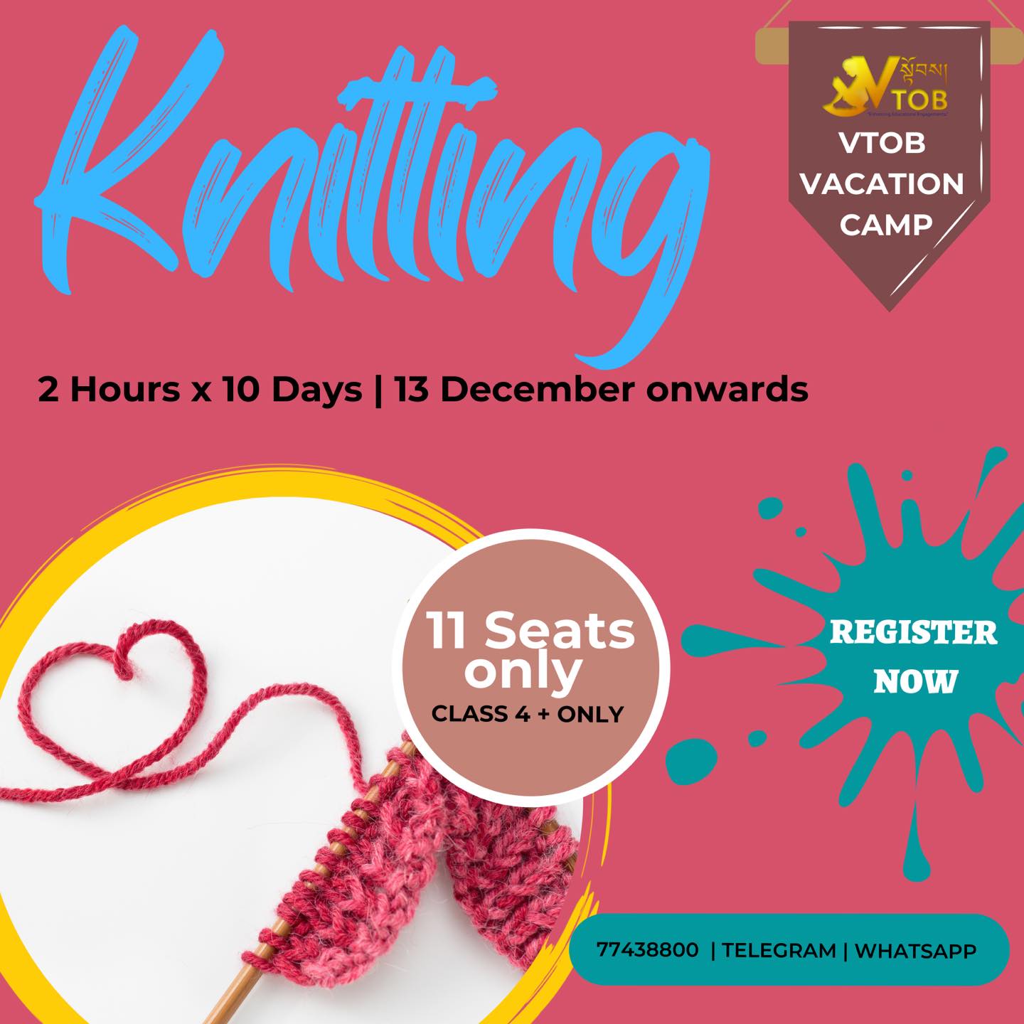 Register to equip yourself with cool skills! Register with 77438800
Register to equip yourself with cool skills! Register with 77438800
