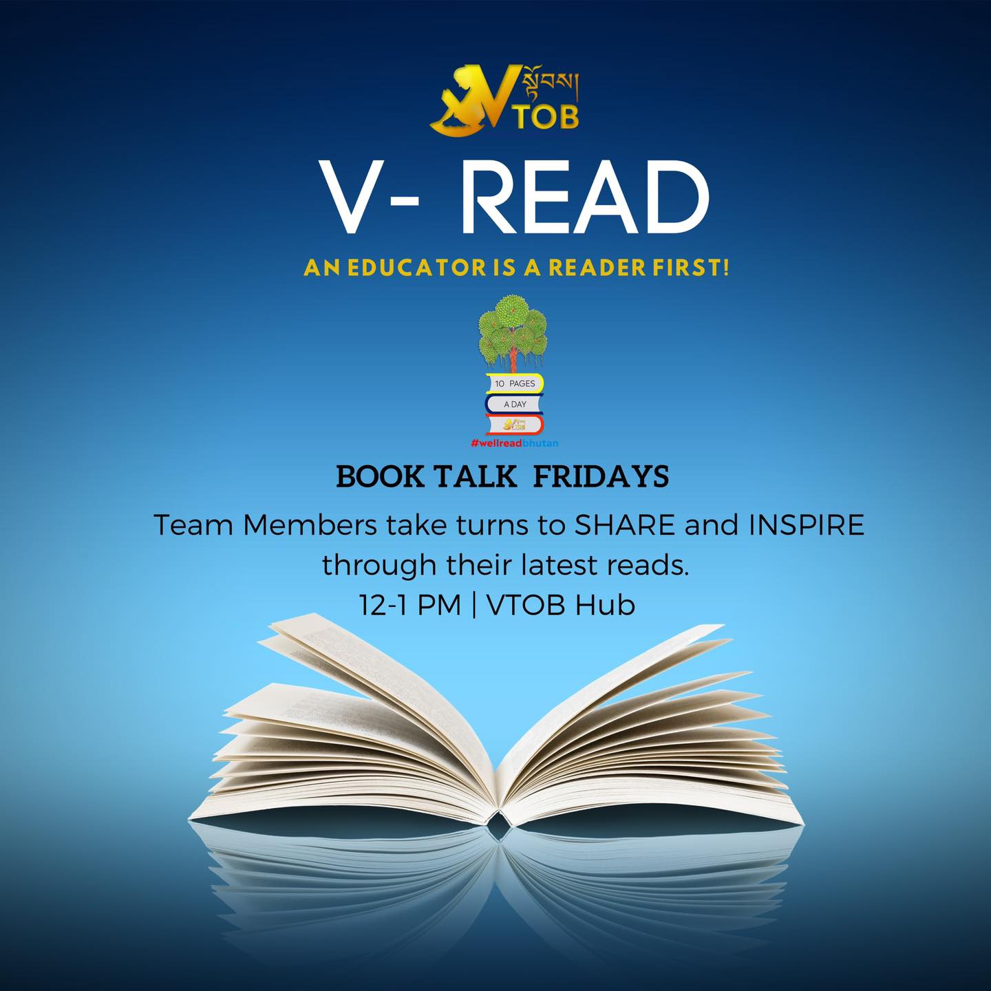 V-READ evolves from a 30 minute reading culture to Book Talk Fridays.
An Educator is a Reader first.