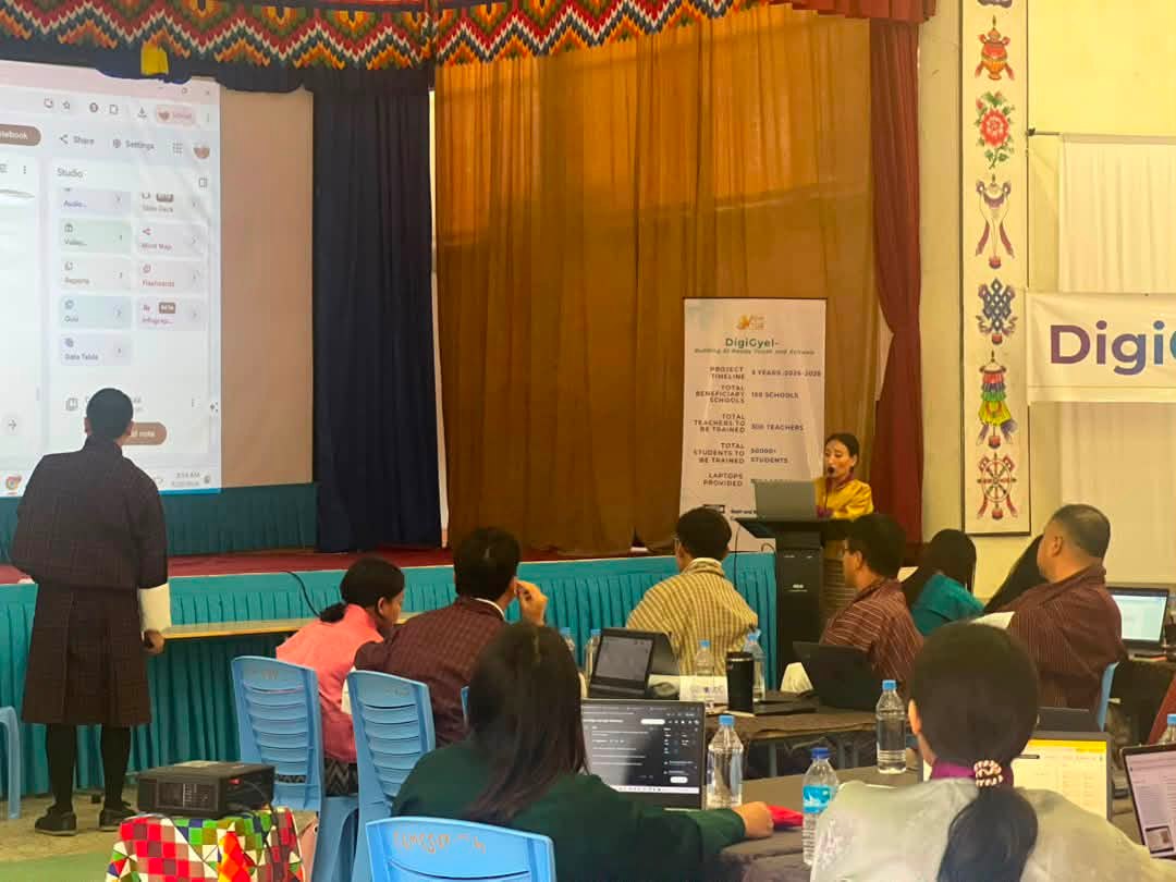 DigiGyel: Building AI-Ready Youth and Schools — Second Batch of Teacher Training Begins!

We have officially begun training our second batch of educators under the DigiGyel Project at Changangkha Middle Secondary School in Thimphu.
This incoming cohort brings together 53 primary and secondary teachers, school leaders, and ICT focal persons representing various Dzongkhags and Thromdes across Bhutan, all stepping forward to prepare their classrooms for a rapidly evolving technological future.
The three-year DigiGyel: Building AI-Ready Youth and Schools (2026–2028) project is led by the VTOB Foundation in close collaboration with the Ministry of Education and Skills Development (MoESD). Funded by The Dariu Foundation with additional support from the Beat and Regula Curti Foundation, the initiative builds on the foundational work of the earlier Digital Literacy Initiative (2022–2025). The goal is to successfully transition Bhutanese schools from basic computing skills into the practical application and understanding of Artificial Intelligence.
The first day focused heavily on orientation, setting key expectations, and mapping out the weekly schedule. During the initial “AI and Me” breakout circles, the 53 participants worked in groups to discuss their current familiarity with digital tools, share their expectations for the training, and explore how AI can be safely integrated into local classrooms. The training then moved smoothly into hands-on sessions covering foundational AI architecture and core concepts.
This marks another important milestone in ensuring our educators are fully equipped with the competencies and practical skills needed to confidently guide the next generation.
A sincere thank you to The Dariu Foundation and the Beat and Regula Curti Foundation for funding this vision, and to MoESD for their continuous partnership and guidance. 🙏