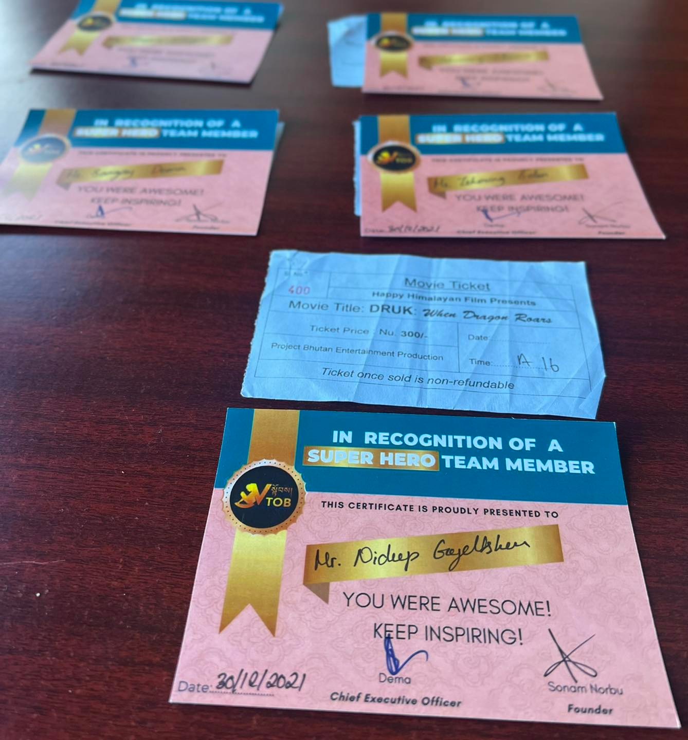 Recognition for Super Hero Team Members: Appreciation tokens to those who takes more steps forward.