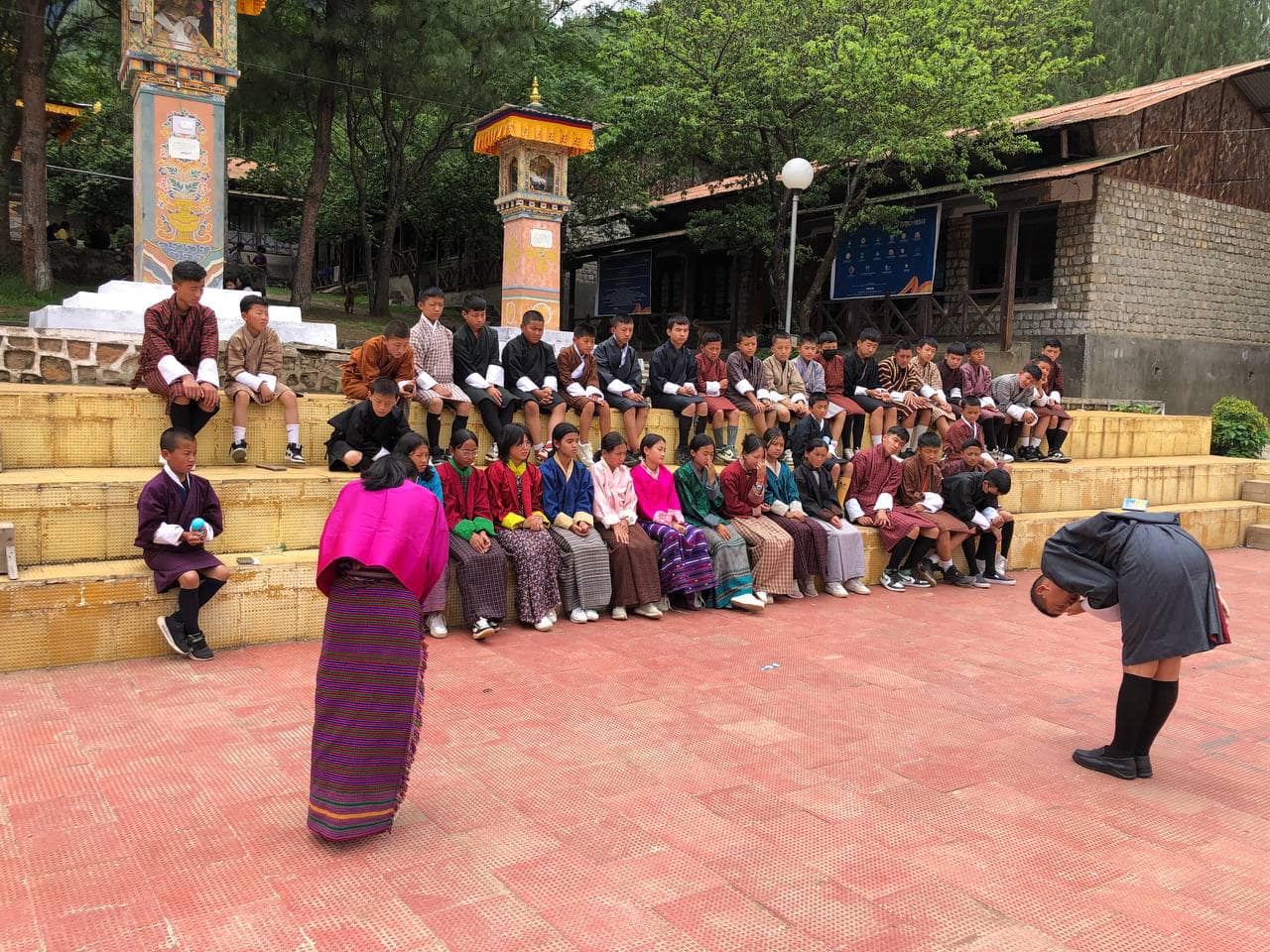 🗓️ DAY 7 | VESD CAMP VOL. II | DRUGYEL, PARO ✨
Day 7 was a rain free day with our last hike taking place. The was was made extra special with our 2 MasterClass facilitators. We had Sir Namgyal Tshering, Principal of Dechentsemo HSS, visiting us and taking an enriching MasterClass on Emotional Intelligence. After lunch, Namgay Zam did a great MasterClass on Social Media Ethics. The usual programs are gaining momentum and walls are getting filled with children’s work too. We also start our room wise extempore cultural bonanza from today. 

#vesdcamp2023
