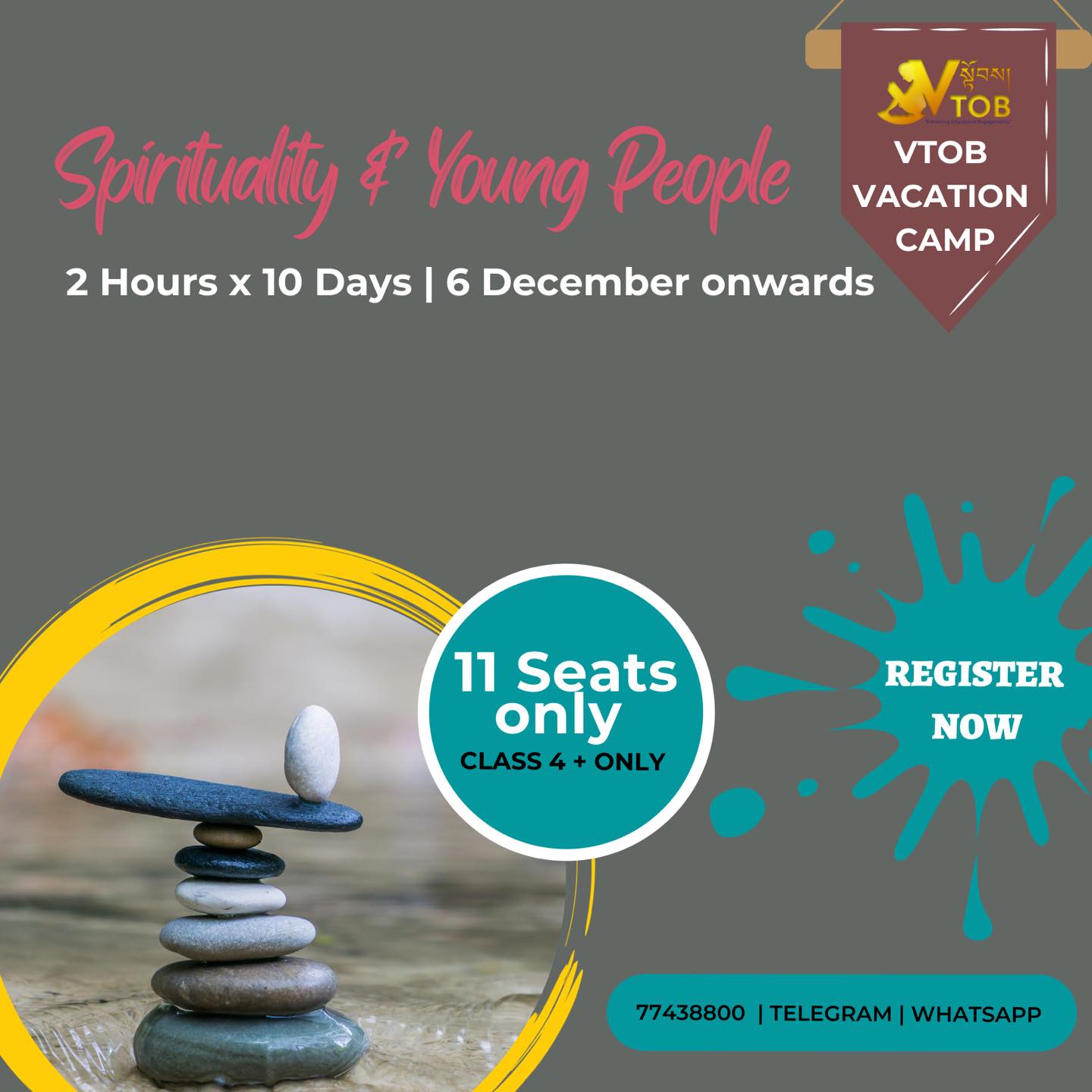 11 Seats ONLY | Register NOW| Telegram or WhatsApp 77438800 |
11 Seats ONLY | Register NOW| Telegram or WhatsApp 77438800 |