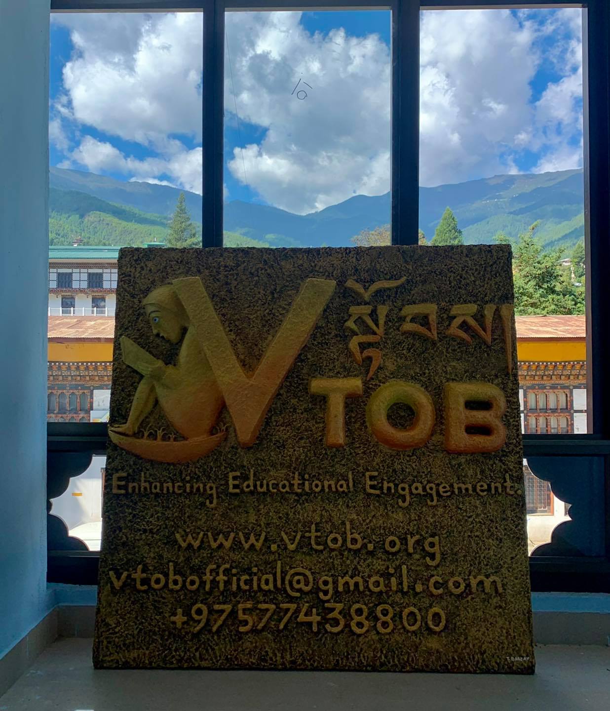 Excited to have a new space and an artistic paper mache signboard.