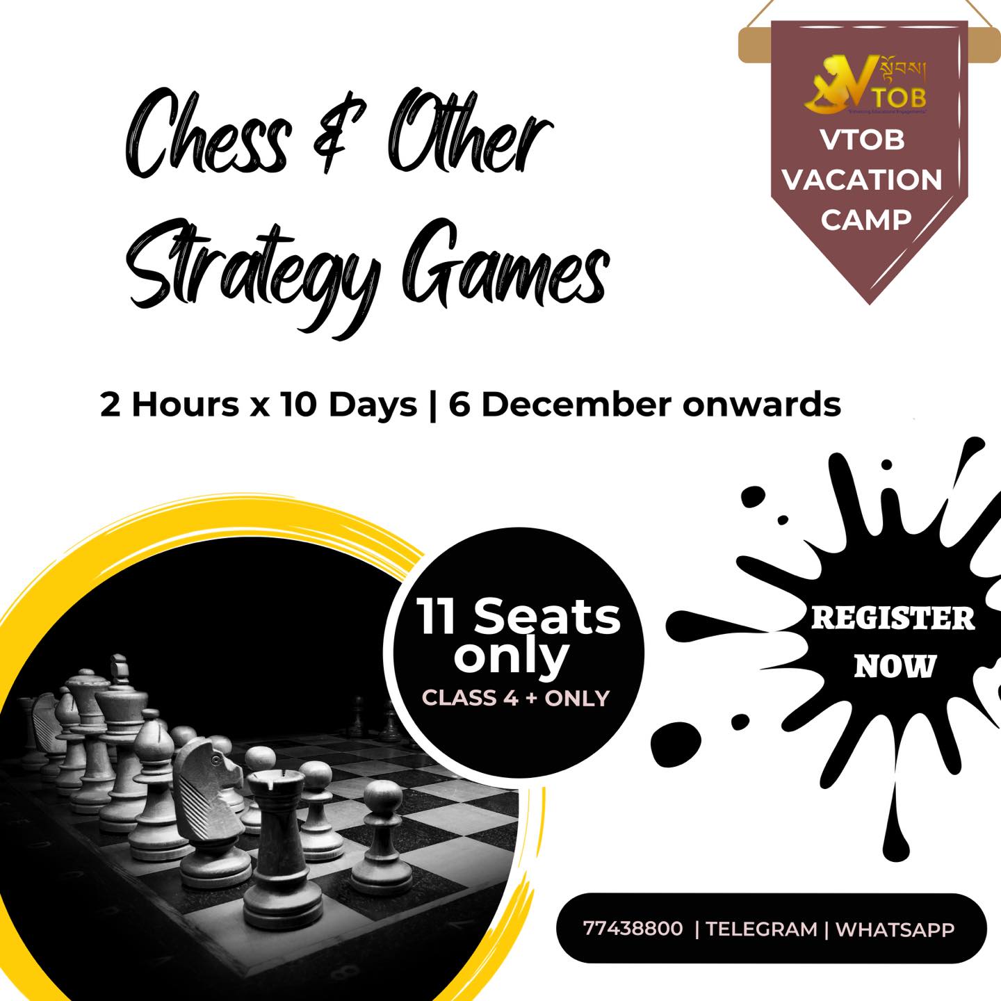 11 Seats ONLY | Register NOW| Telegram or WhatsApp 77438800 |
11 Seats ONLY | Register NOW| Telegram or WhatsApp 77438800 |