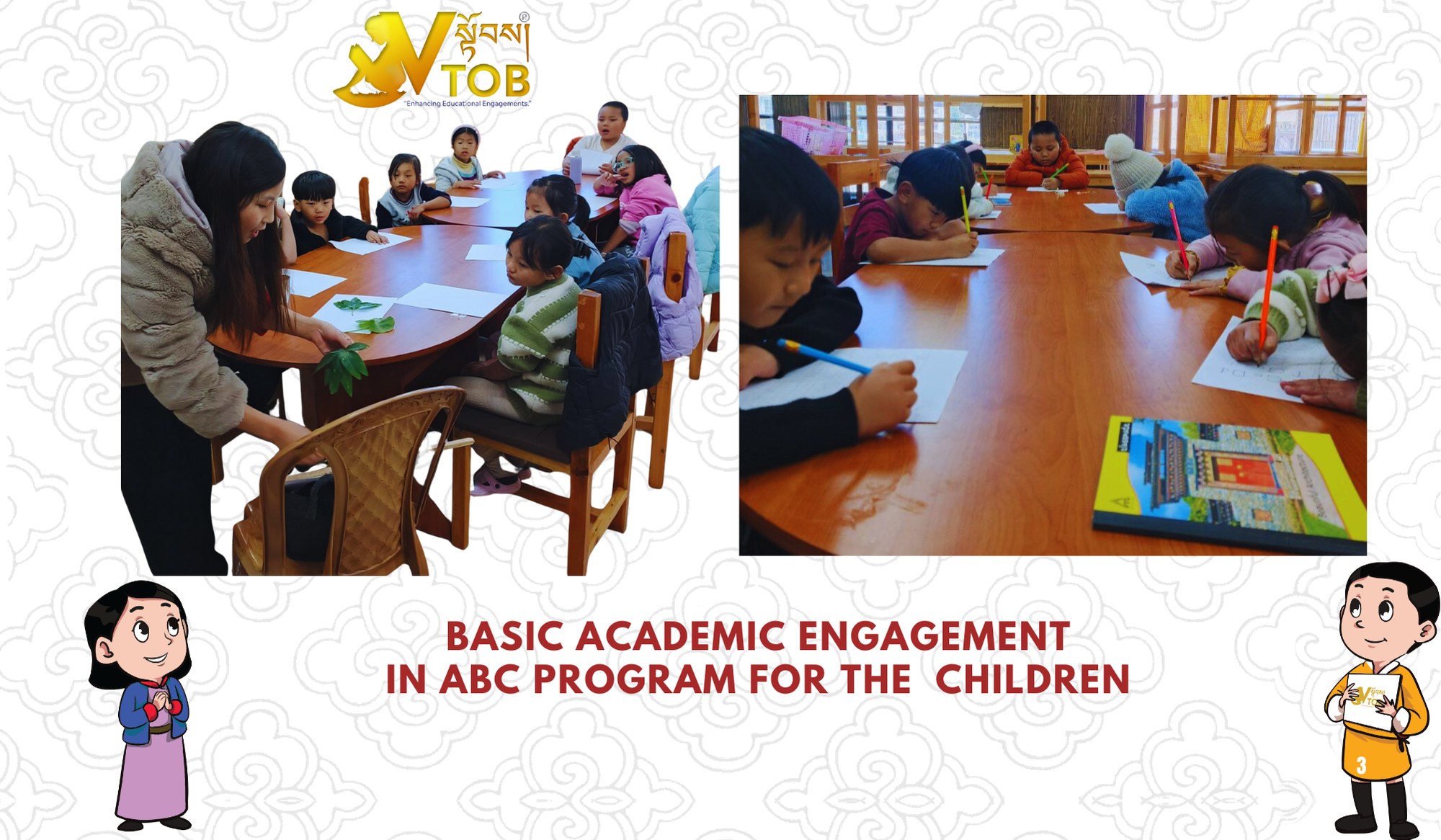 Gawa and Sherig presents the updates on the in-progress ABC Winter Program for the children at VTOB.