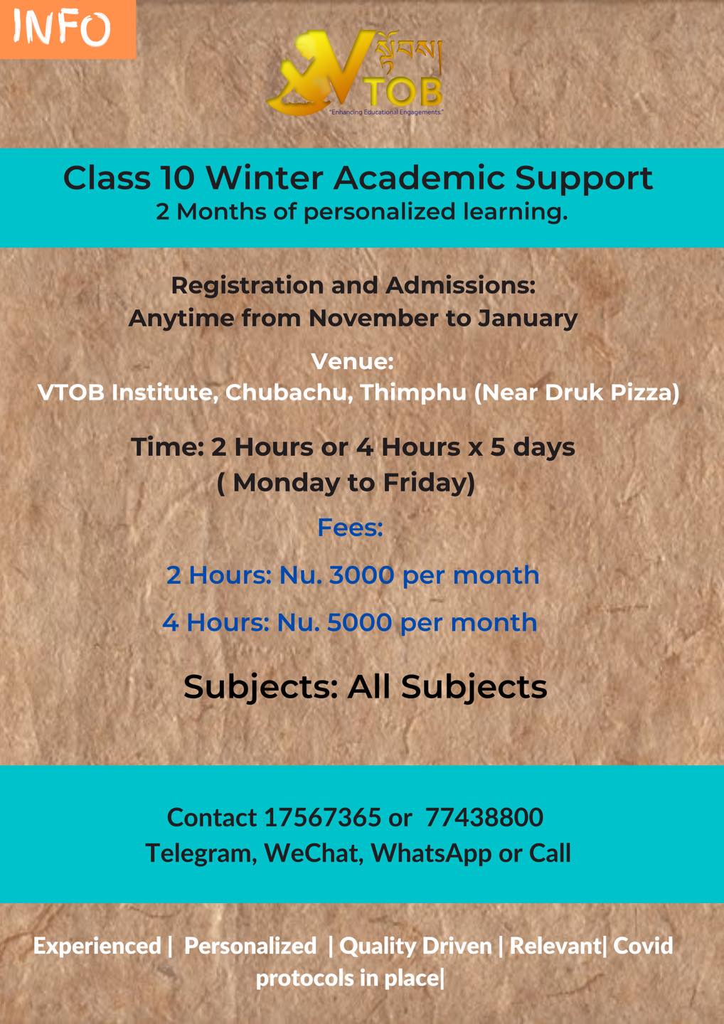 CLASS 10 VACATION PROGRAMS BY VTOB FOR MEANINGFUL ENGAGEMENT OF OUR CHILDREN