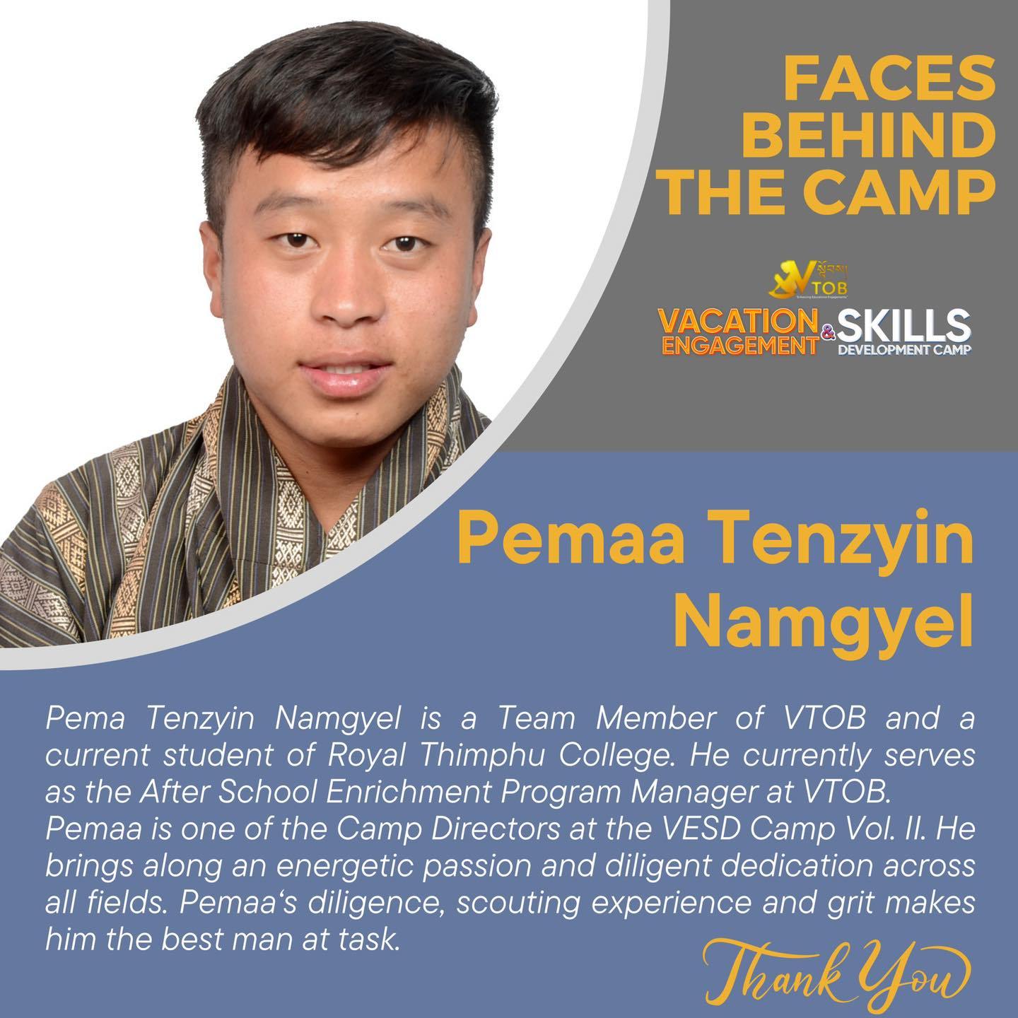 🔆 FACES BEHIND THE VESD CAMP VOL. II 🎯

“Individual commitment to a group effort—that is what makes a team work.” -Vince Lombardi