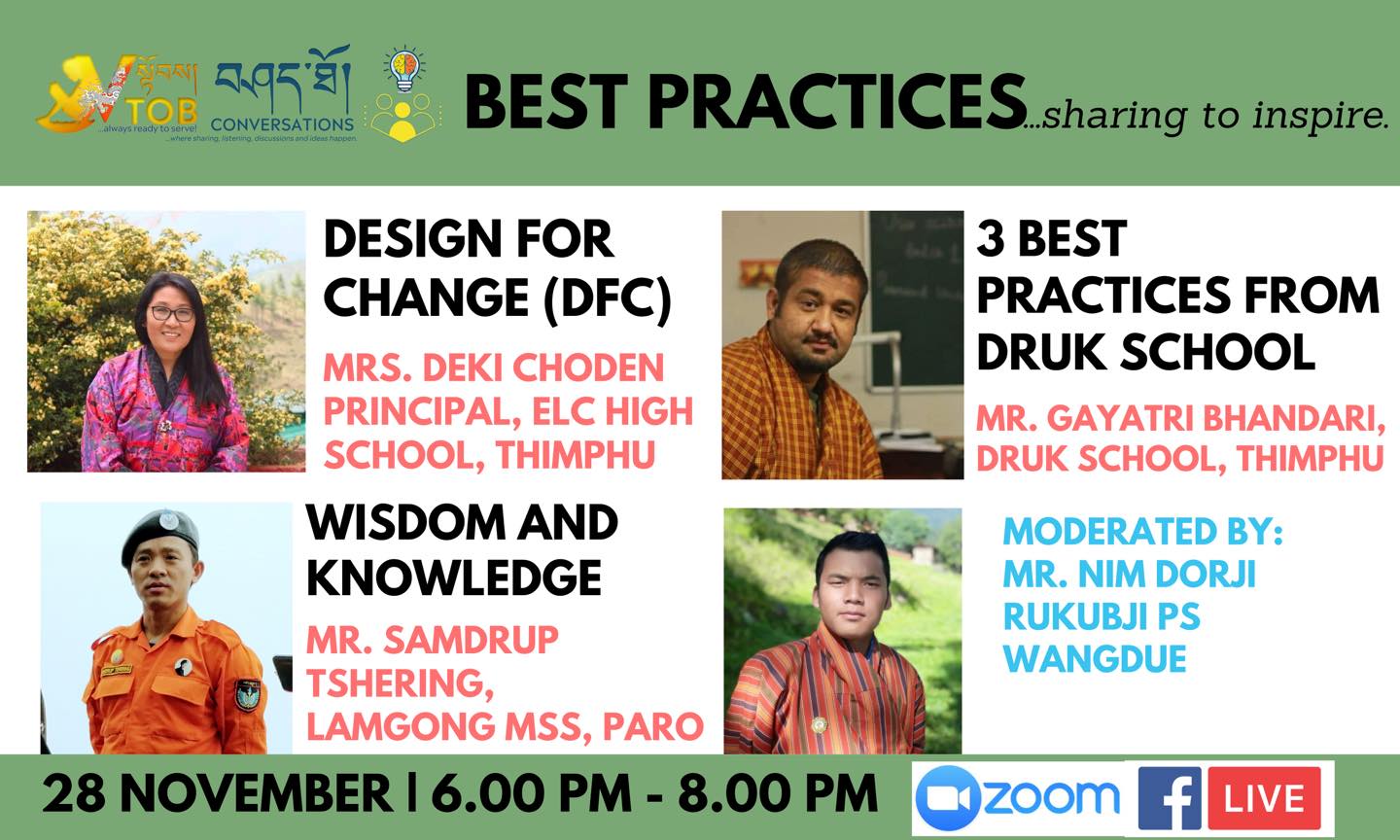 Join us LIVE on Saturday, 28 November from 6-8 PM. We have 3 inspiring educators sharing their Best Practices.
